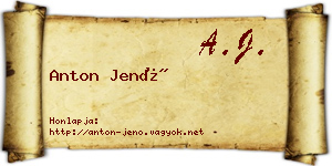 Anton Jenő névjegykártya