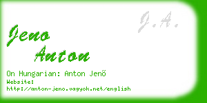 jeno anton business card